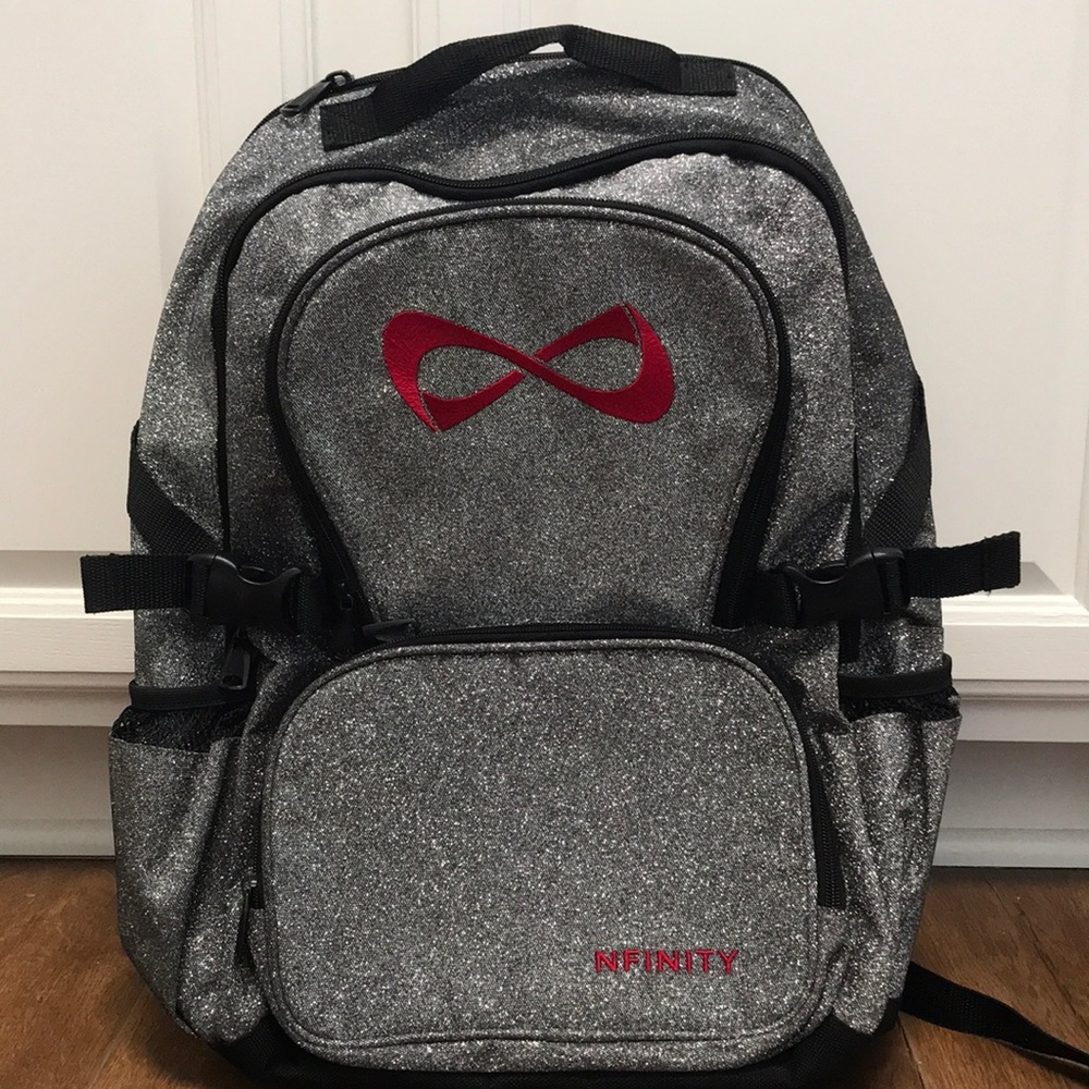 Nfinity Sparkle Backpack in gray with Red.